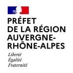 Logo officiel de la préfecture de la région Auvergne-Rhône-Alpes, représentant la France avec un profil de femme et les couleurs du drapeau français.
