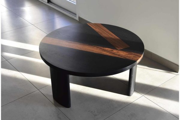 Thomas Coup la fronde - meuble table basse noyer inlay 005