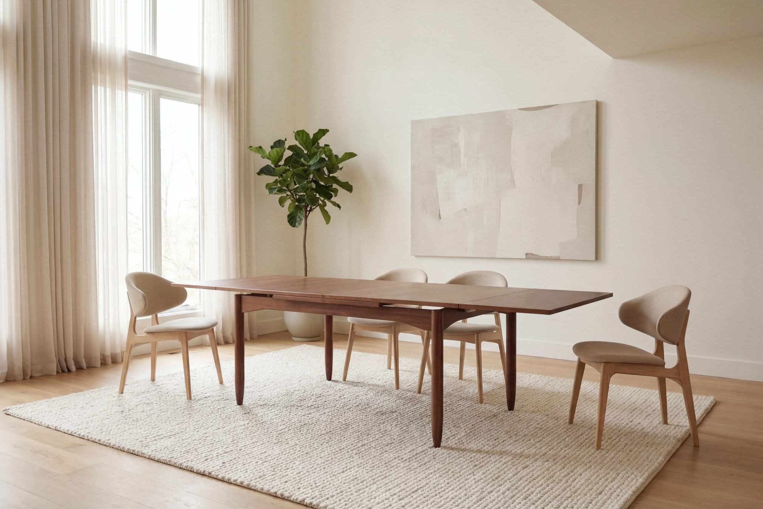 Table à rallonge en teck vintage, idéale pour accueillir famille et amis dans un cadre chaleureux.